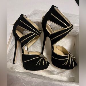 Jimmy Choo Piped Platform Sandals 145mm Sz 36.5